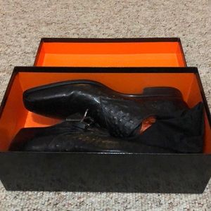 Magnanni Crosley Monk Strap Ostrich Stamped Shoes